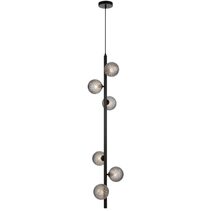 Elson 6 Light Pendant Black / Smoke Tear - ELSON PE06-BKSMT