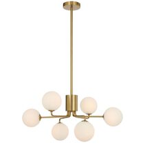 Felton 6 Light Pendant Antique Gold / Opal Matt - FELTON PE06AGOM