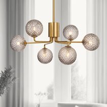 Felton 6 Light Pendant Antique Gold / Smoke Tear - FELTON PE06AGSMT