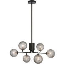 Felton 6 Light Pendant Black / Smoke Tear - FELTON PE06BKSMT