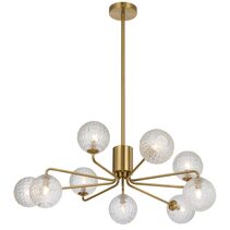 Felton 9 Light Pendant Antique Gold / Clear Prism - FELTON PE09AGCLP