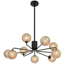 Felton 9 Light Pendant Black / Amber Tear - FELTON PE09BKAMT