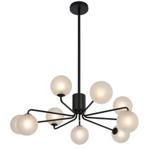 Felton 9 Light Pendant Black / Frost Tear - FELTON PE09BKFRT