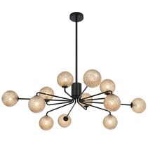 Felton 12 Light Pendant Black / Amber Tear - FELTON PE12BKAMT