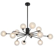 Felton 12 Light Pendant Black / Frost Tear - FELTON PE12BKFRT
