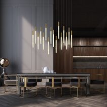 Raindrop 16 Light Dimmable LED Pendant Gold