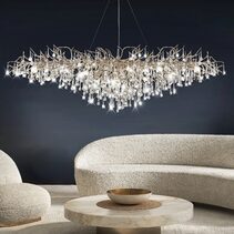 Snow Fall Crystal Drop Pendant Chrome