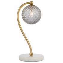 Felton Marble Table Lamp White / Smoke Tear - FELTON TL-WHMSMT