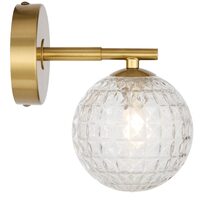 Felton 1 Light Wall Light Antique Gold / Clear Prism - FELTON WB1-AGCLP