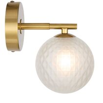 Felton 1 Light Wall Light Antique Gold / Frost Tear - FELTON WB1-AGFRT