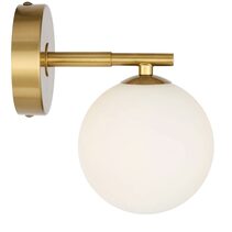 Felton 1 Light Wall Light Antique Gold / Opal Matt - FELTON WB1-AGOM