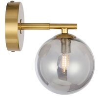 Felton 1 Light Wall Light Antique Gold / Smoke - FELTON WB1-AGSM