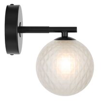 Felton 1 Light Wall Light Black / Frost Tear - FELTON WB1-BKFRT