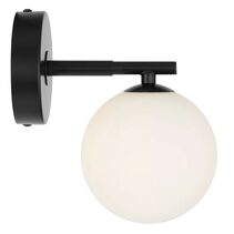 Felton 1 Light Wall Light Black / Opal Matt - FELTON WB1-BKOM