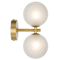 Felton 2 Light Wall Light Antique Gold / Frost Tear - FELTON WB2-AGFRT