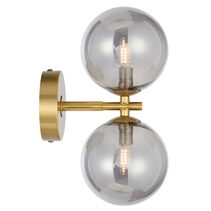 Felton 2 Light Wall Light Antique Gold / Smoke - FELTON WB2-AGSM