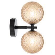 Felton 2 Light Wall Light Black / Amber Tear - FELTON WB2-BKAMT