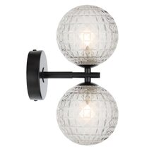 Felton 2 Light Wall Light Black / Clear Prism - FELTON WB2-BKCLP