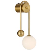 Felton Arm Wall Light Antique Gold / Opal Matt - FELTON WBA-AGOM