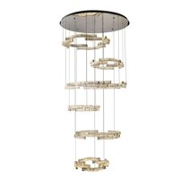 Jura 6 Tier 360W Dimmable LED Pendant Gold / Tri-Colour - JURA PE6T-CH3C