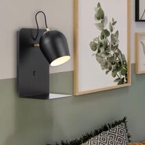 Shyn Wall Light With USB Black - SHYN WB-BK