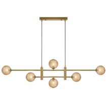 Tyson 6 Light Pendant Antique Gold / Amber Tear - TYSON PE06-AGAMT