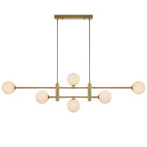 Tyson 6 Light Pendant Antique Gold / Opal Matt - TYSON PE06-AGOM