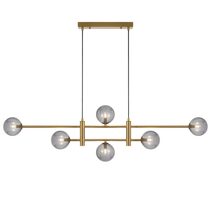 Tyson 6 Light Pendant Antique Gold / Smoke - TYSON PE06-AGSM