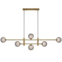 Tyson 6 Light Pendant Antique Gold / Smoke Tear - TYSON PE06-AGSMT