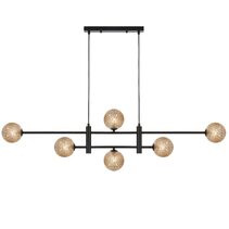 Tyson 6 Light Pendant Black / Amber Tear - TYSON PE06-BKAMT