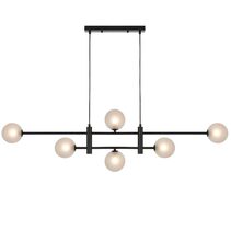 Tyson 6 Light Pendant Black / Frost Tear - TYSON PE06-BKFRT