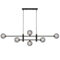 Tyson 6 Light Pendant Black / Smoke - TYSON PE06-BKSM