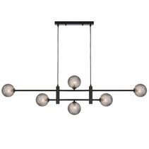 Tyson 6 Light Pendant Black / Smoke Tear - TYSON PE06-BKSMT