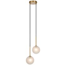 Gaston 2 Light Pendant Antique Gold / Frost Tear - GASTON PE2-AGFRT