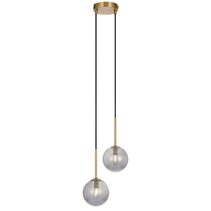Gaston 2 Light Pendant Antique Gold / Smoke - GASTON PE2-AGSM