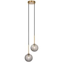 Gaston 2 Light Pendant Antique Gold / Smoke Tear - GASTON PE2-AGSMT