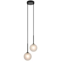 Gaston 2 Light Pendant Black / Frost Tear - GASTON PE2-BKFRT