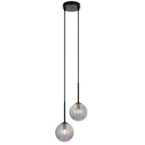 Gaston 2 Light Pendant Black / Smoke - GASTON PE2-BKSM
