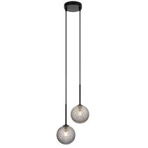 Gaston 2 Light Pendant Black / Smoke - GASTON PE2-BKSMT