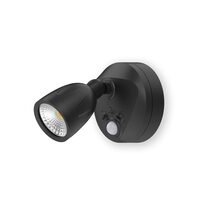 Hawk 12W LED Single Head Plastic Coastal Spotlight With Sensor Black / Tri-Colour - AT9135/1LT/S