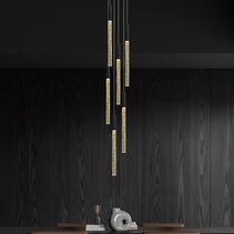 Raindrop 6 Light LED Pendant Black