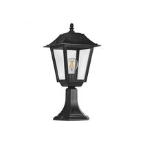 Sandwell Large Square Pedastal Wall Top Mount Lantern Black - DUT7025-BL