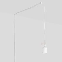White Plug-In DIY Pendant For Bare Bulb - WHI150-DIM-BB