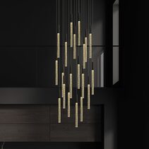 Raindrop 20 Light Dimmable LED Pendant Black