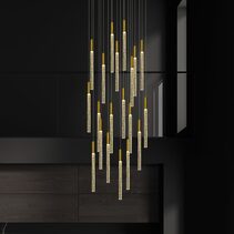 Raindrop 20 Light Dimmable LED Pendant Gold