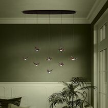 Paratebueno 8 Light Dimmable LED Pendant Black / Warm White - 390055