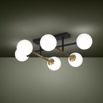 Paz 6 Light Ceiling Light Black - 390176