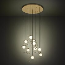 Portocolom 580mm 10 Light Dimmable LED Pendant Brass / Warm White - 390345