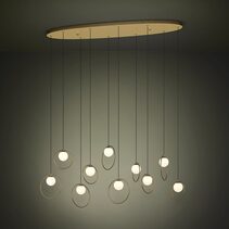 Portocolom 1160mm 10 Light Dimmable LED Pendant Brass / Warm White - 390347