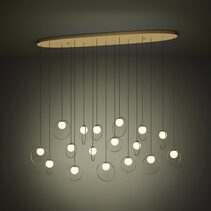 Portocolom 1480mm 17 Light Dimmable LED Pendant Brass / Warm White - 390348